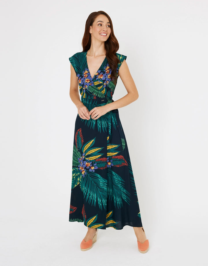 koala bay Vestido Largo Estampado Tropical Multicolor - Titania