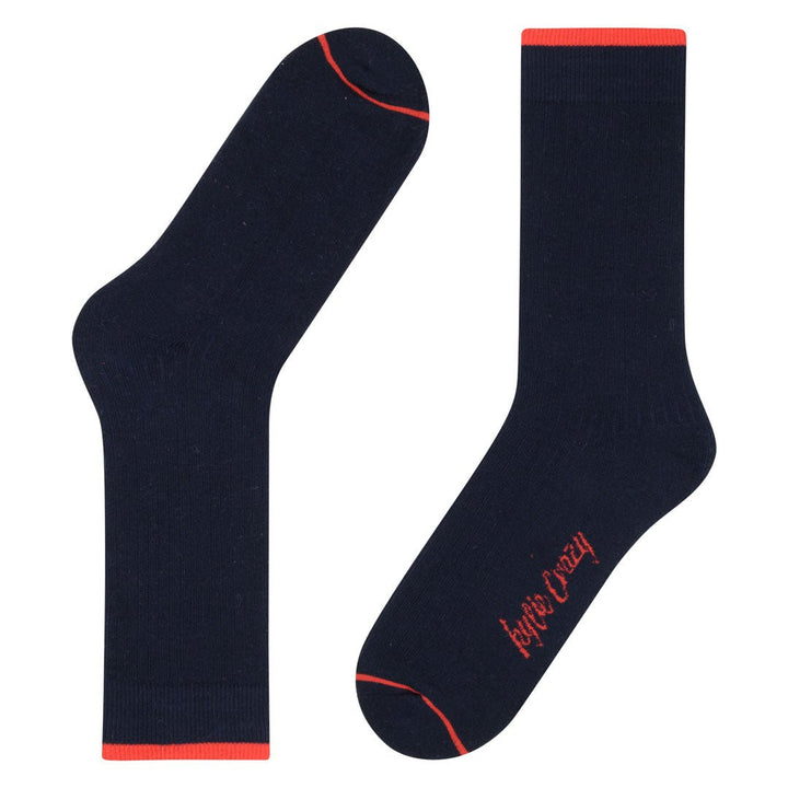 Kylie Crazy Calcetines Azul Marino De Algodón Con Acolchado PIES DELICADOS