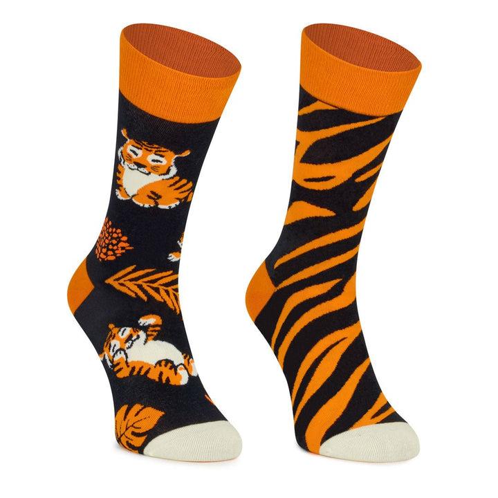 Kylie Crazy Calcetines Desiguales "sin Costura". TIGRE