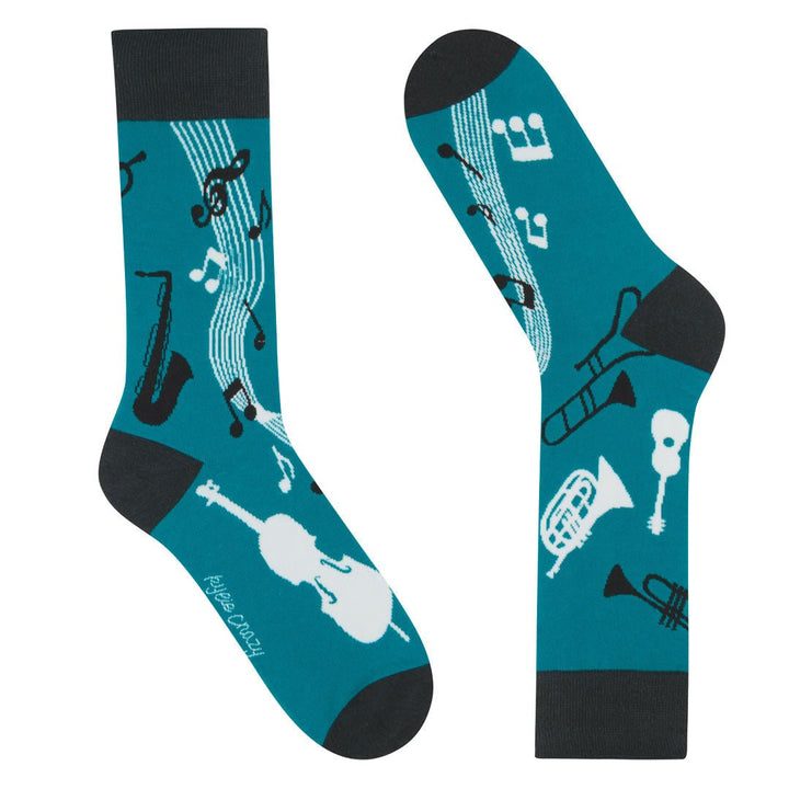 Kylie Crazy Calcetines Divertidos De Algodón BLUE MUSIC