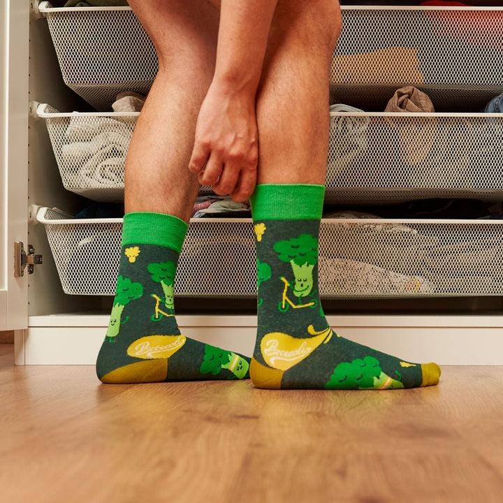 kylie crazy Calcetines divertidos de algodón BRÓCOLI