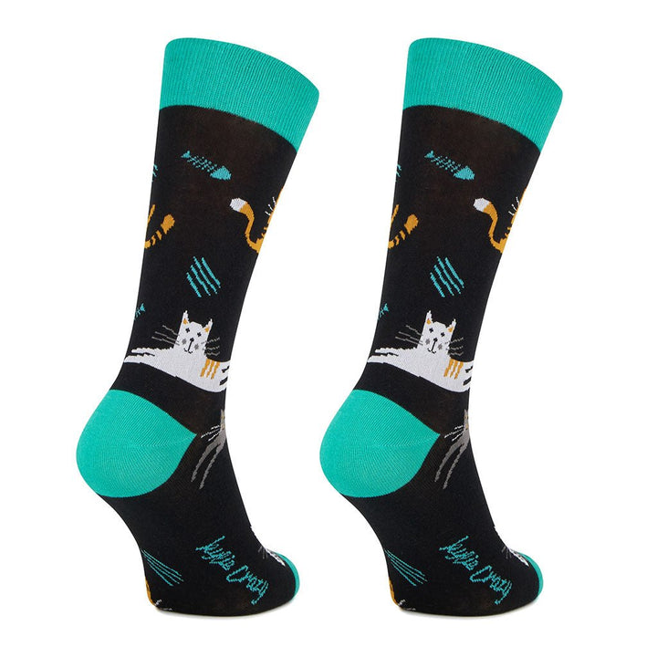 Kylie Crazy Calcetines Divertidos De Algodón GATO ESMERALDA