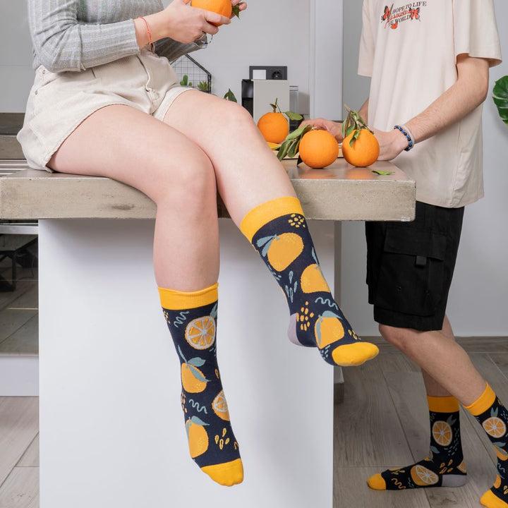 kylie crazy Calcetines divertidos de algodón NARANJA