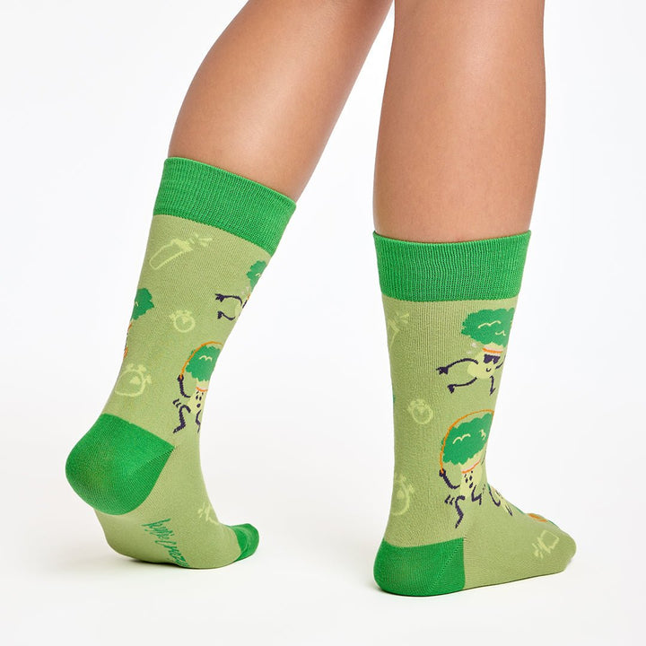 Kylie Crazy Calcetines Divertidos De Algodón "sin Costuras" BROCOLI