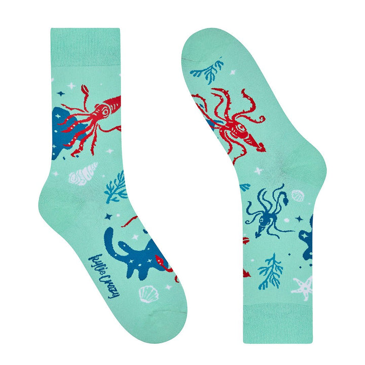 kylie crazy Calcetines divertidos de algodón "sin costuras" CALAMAR