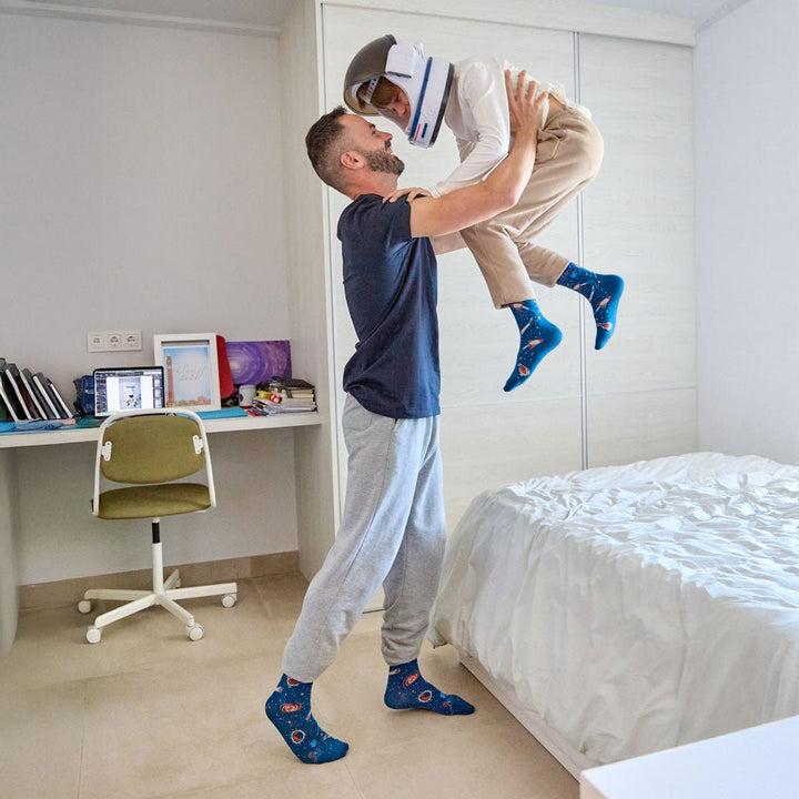 Kylie Crazy Calcetines Divertidos De Algodón "sin Costuras". ESPACIAL