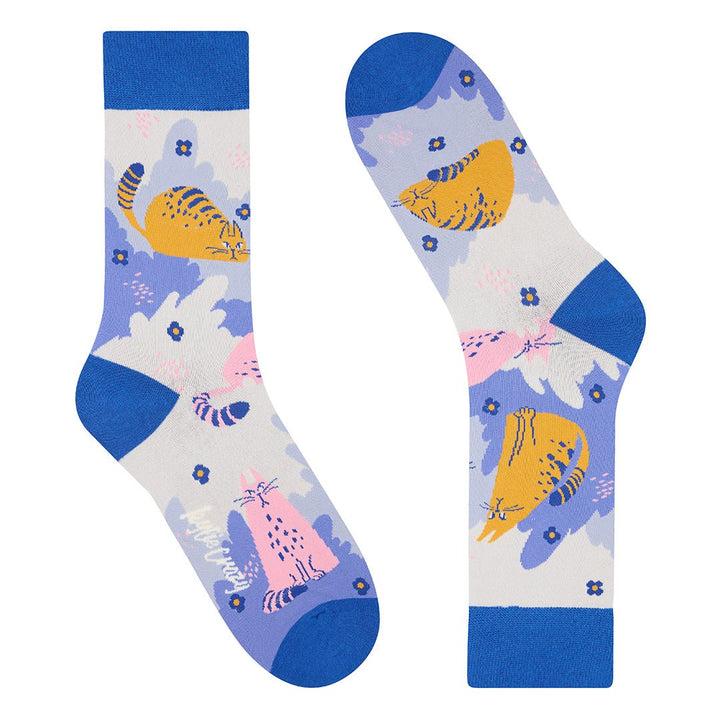 Kylie Crazy Calcetines Divertidos De Algodón "sin Costuras". GATO