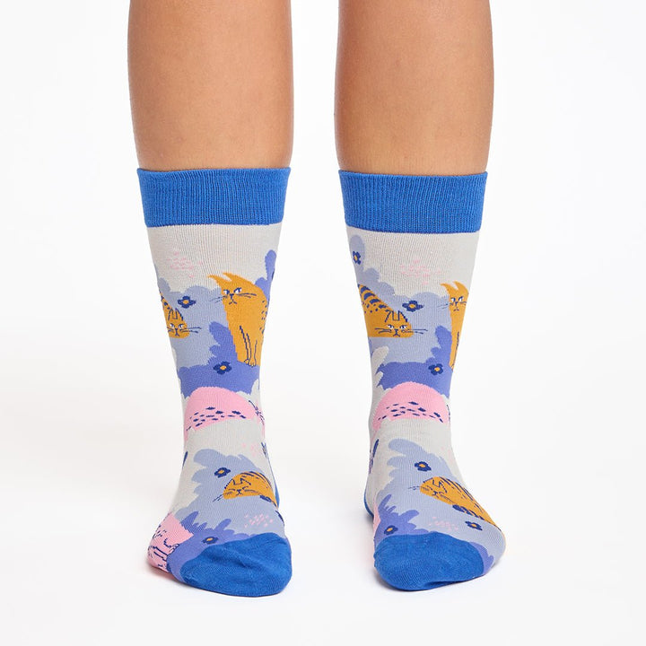 Kylie Crazy Calcetines Divertidos De Algodón "sin Costuras". GATO