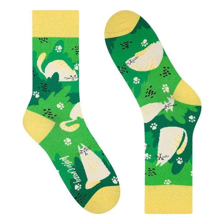 kylie crazy Calcetines divertidos de algodón "sin costuras" GATOS