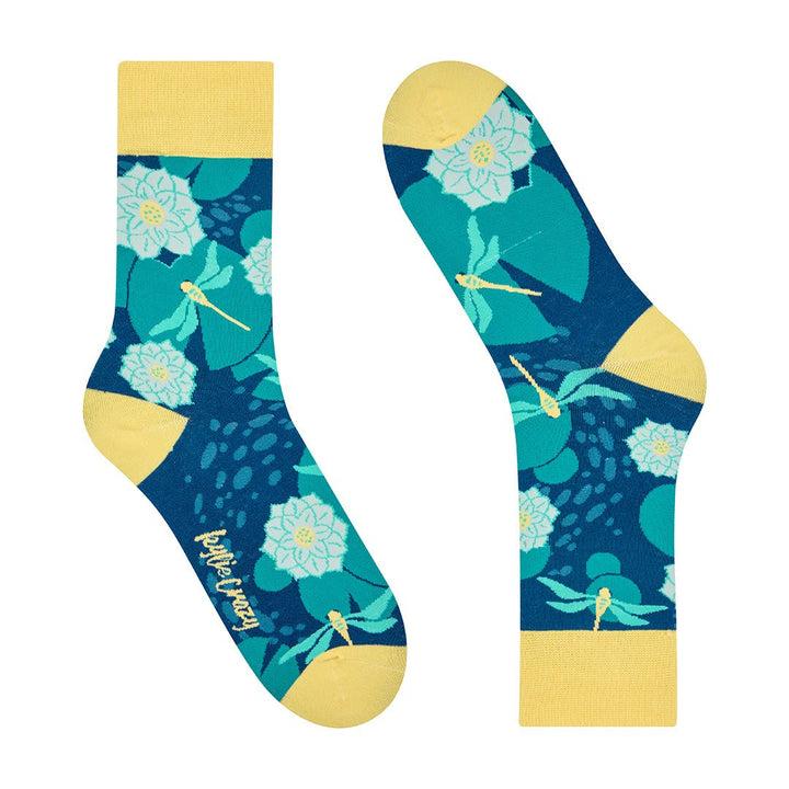 Kylie Crazy Calcetines Divertidos De Algodón "sin Costuras". LIBELULA