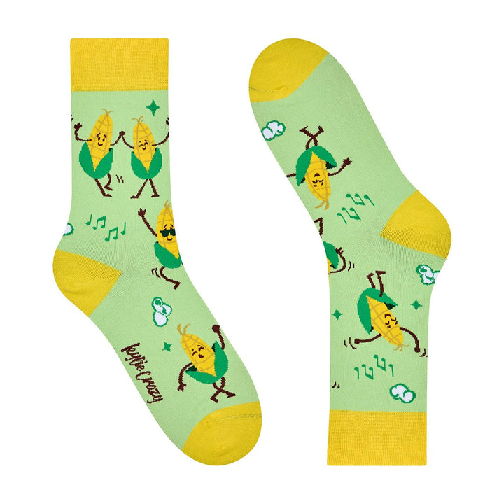 Kylie Crazy Calcetines Divertidos De Algodón "sin Costuras" MAIZ