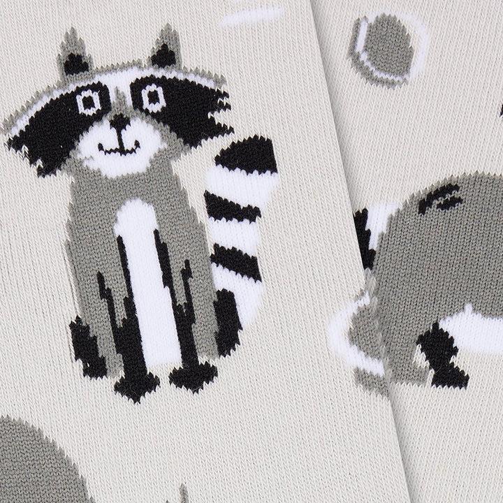 Kylie Crazy Calcetines Divertidos De Algodón "sin Costuras". MAPACHE