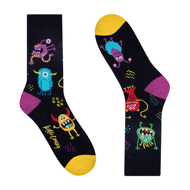 kylie crazy Calcetines divertidos de algodón "sin costuras". MONSTERS