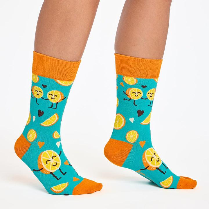 Kylie Crazy Calcetines Divertidos De Algodón "sin Costuras" NARANJA