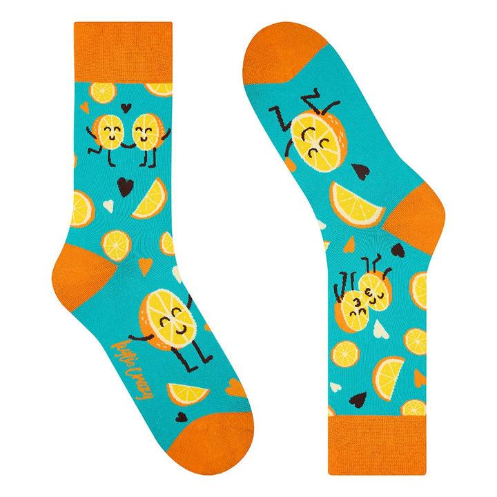 Kylie Crazy Calcetines Divertidos De Algodón "sin Costuras" NARANJA