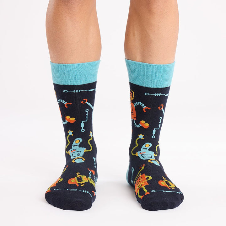 Kylie Crazy Calcetines Divertidos De Algodón "sin Costuras". ROBOT