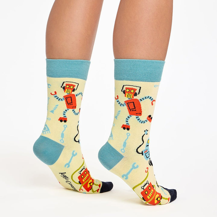 Kylie Crazy Calcetines Divertidos De Algodón "sin Costuras" ROBOT