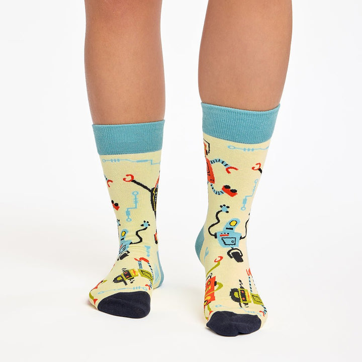 Kylie Crazy Calcetines Divertidos De Algodón "sin Costuras" ROBOT