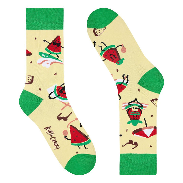 Kylie Crazy Calcetines Divertidos De Algodón "sin Costuras" SANDIA