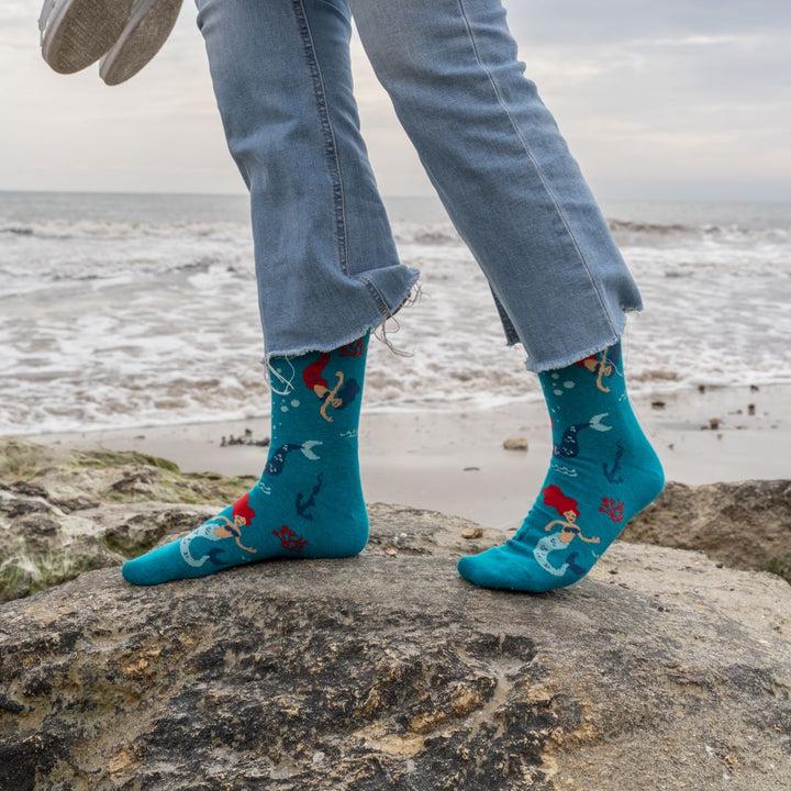 kylie crazy Calcetines divertidos de algodón SIRENA