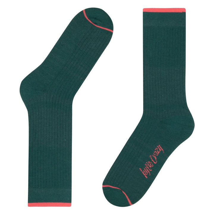 Kylie Crazy Calcetines Verde De Algodón Con Acolchado PIES DELICADOS