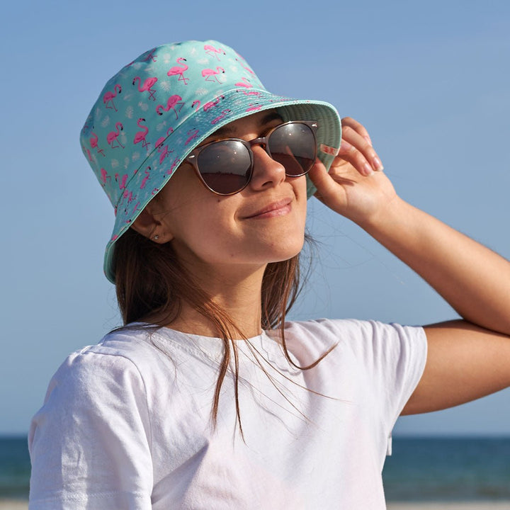 kylie crazy Gorro de pescador reversible FLAMENCOS