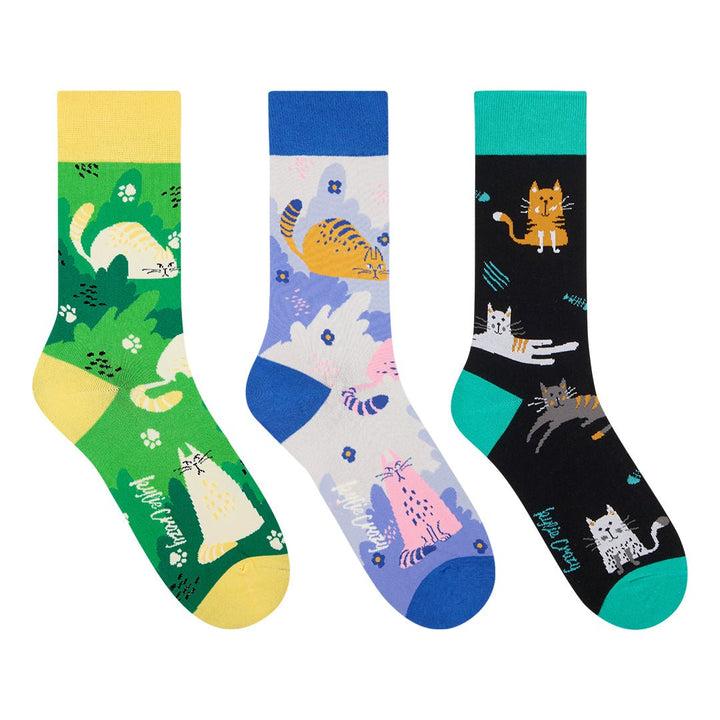 Kylie Crazy Original Pack Regalo Con 3 Pares Diferentes De Calcetines + Cajita Regalo GATOS