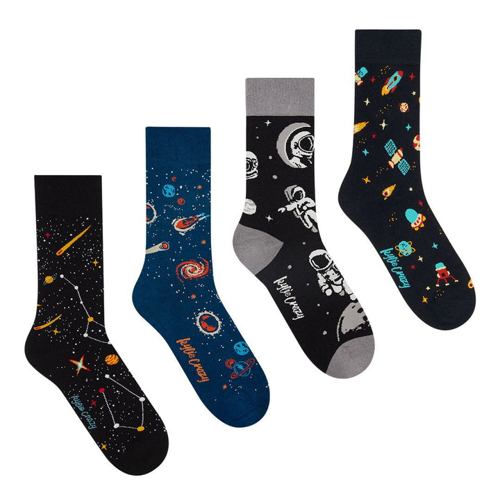 Kylie Crazy Original Pack Regalo Con 4 Pares Diferentes De Calcetines + Caja De COHETE (ASTRONAUTAS)