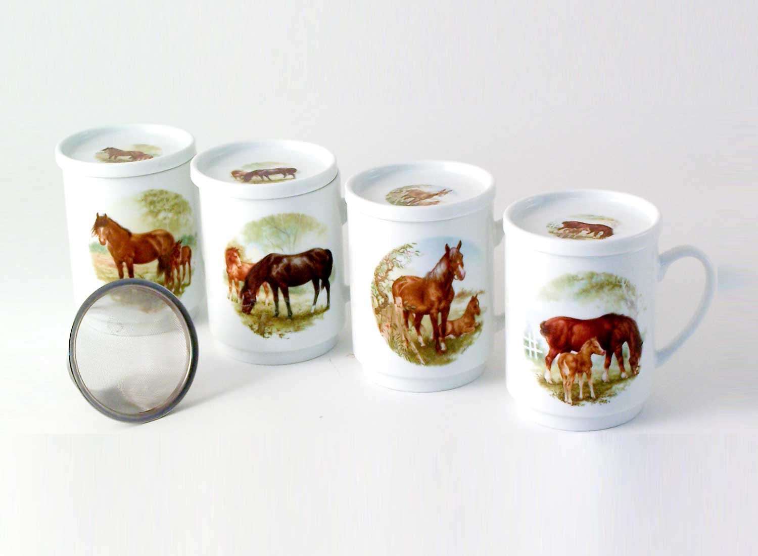 la cija 4 Tazas de Té Caballos