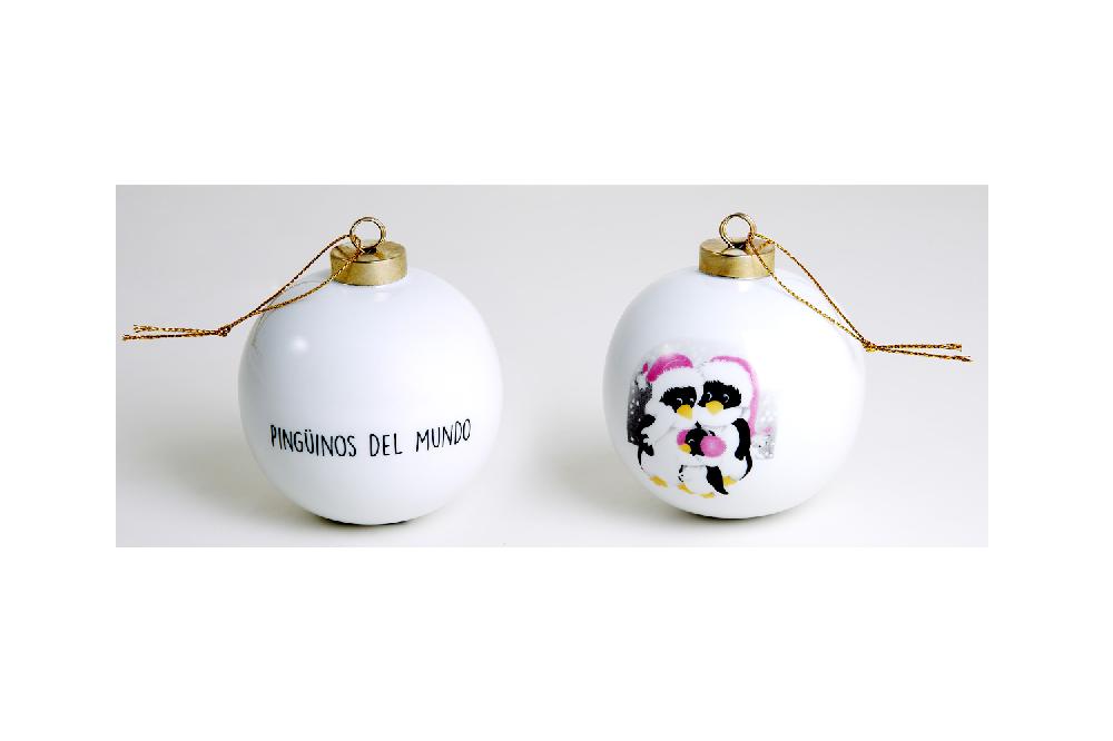 la cija Bolas de Navidad de Porcelana Pingüinos