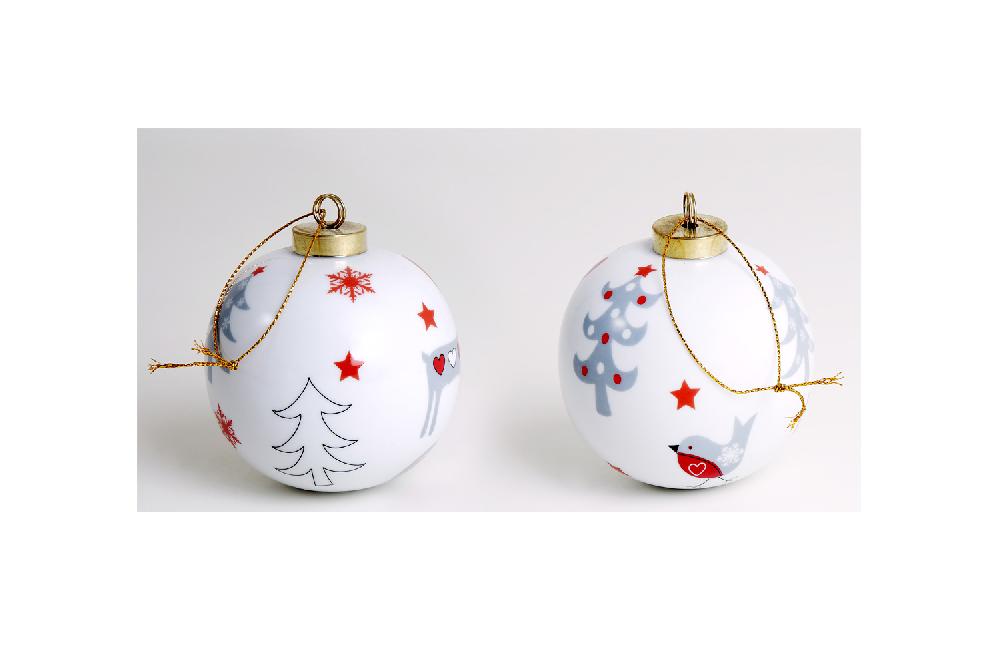 la cija Bolas de Navidad de Porcelana Reno Tiza