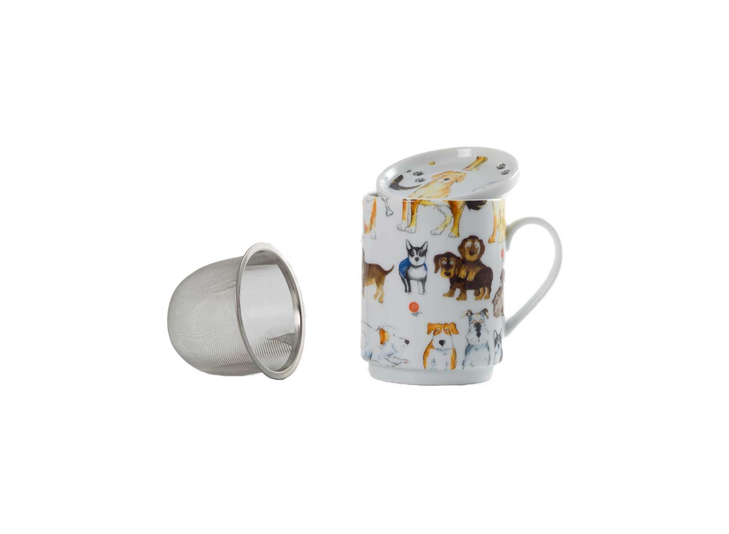 la cija Taza de Té Perros Tapiz