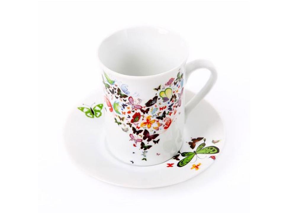 la cija Taza Mug 280ml Corazón Mariposa