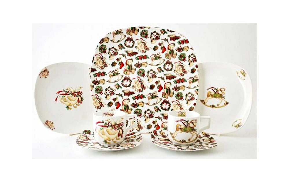 la cija Vajilla de 5 Piezas Motivo Navideño