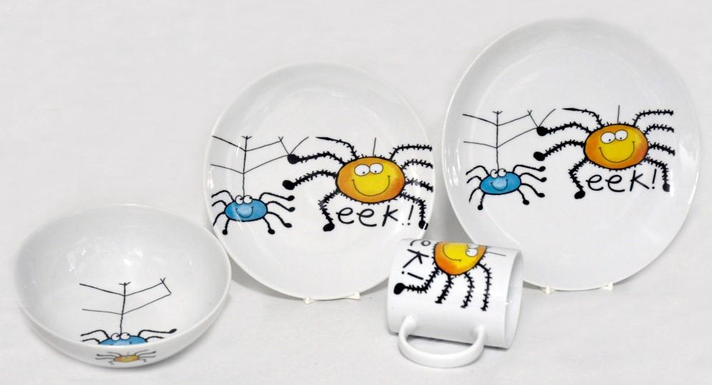 la cija Vajilla Infantil Arañas