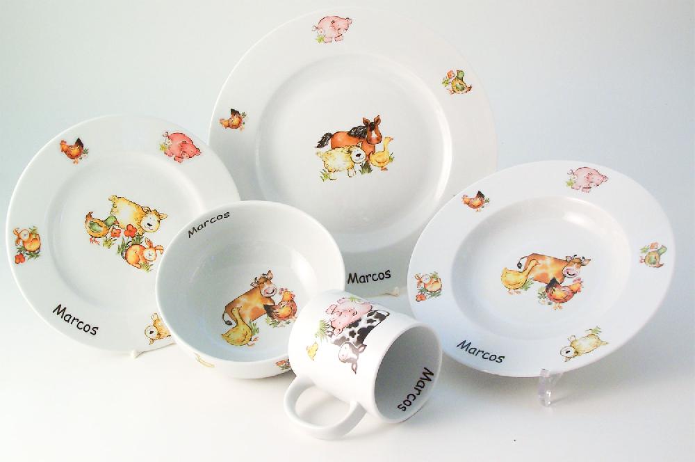 la cija Vajilla Infantil Granja Naif