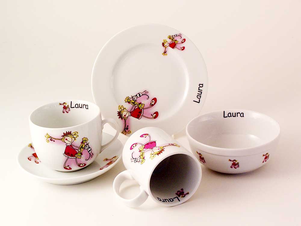 la cija Vajilla Infantil Hada con Gatito