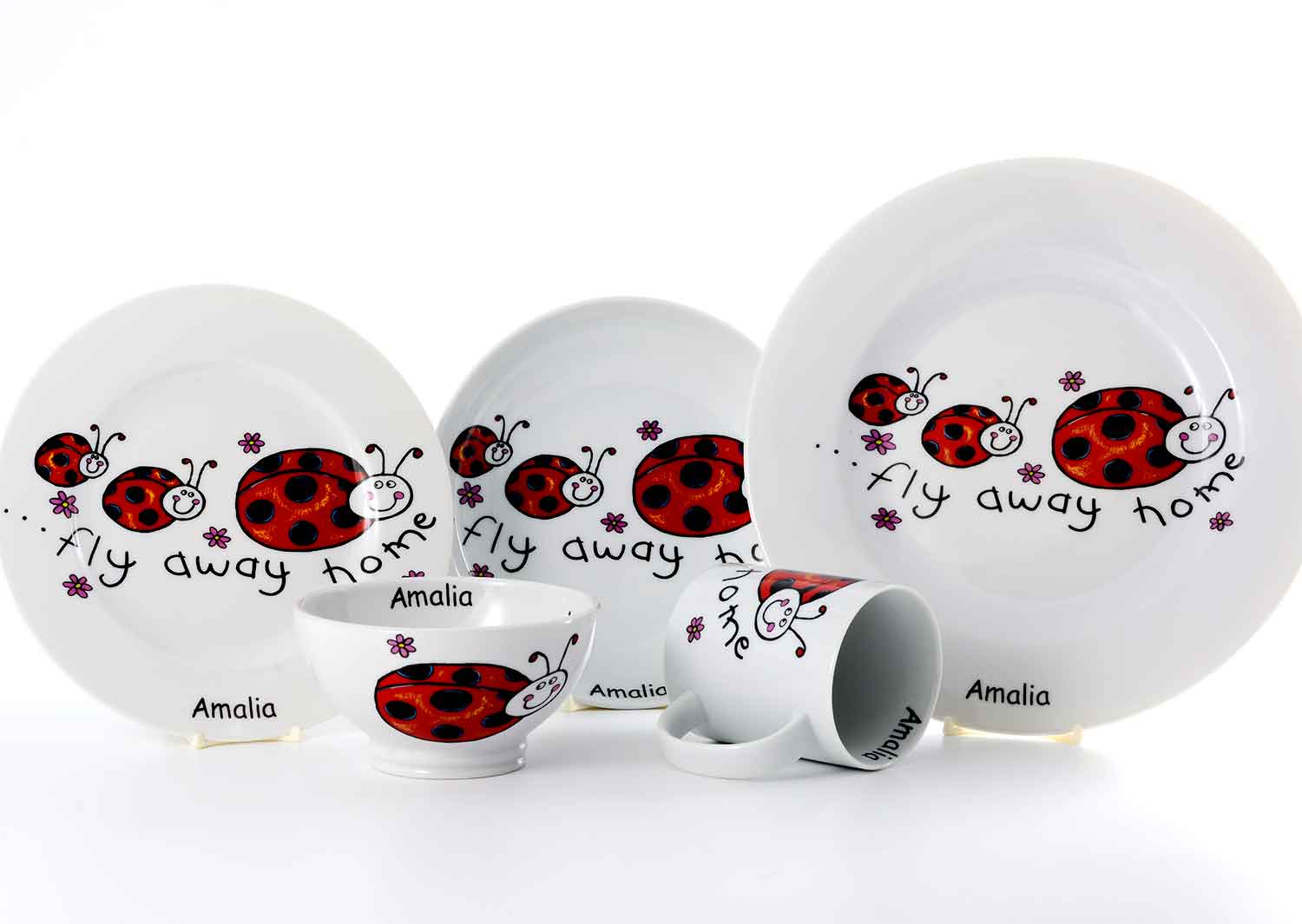 la cija Vajilla Infantil Mariquita Divertida