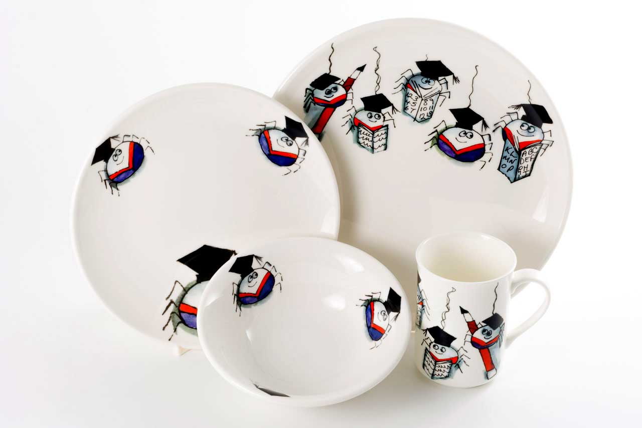 la cija Vajilla Infantil Navia Arañas Estudiosas