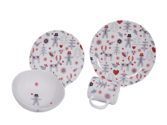 la cija Vajilla Infantil Navidad Reno Tiza