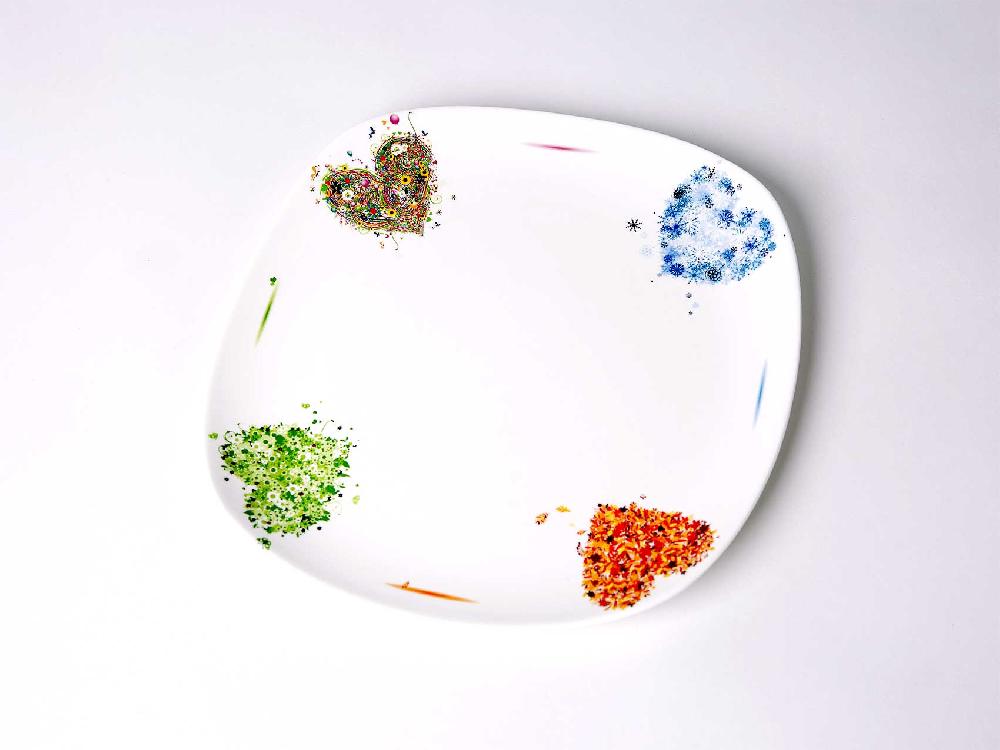 la cija Plato Presentación 29x29cm. Corazones del Año