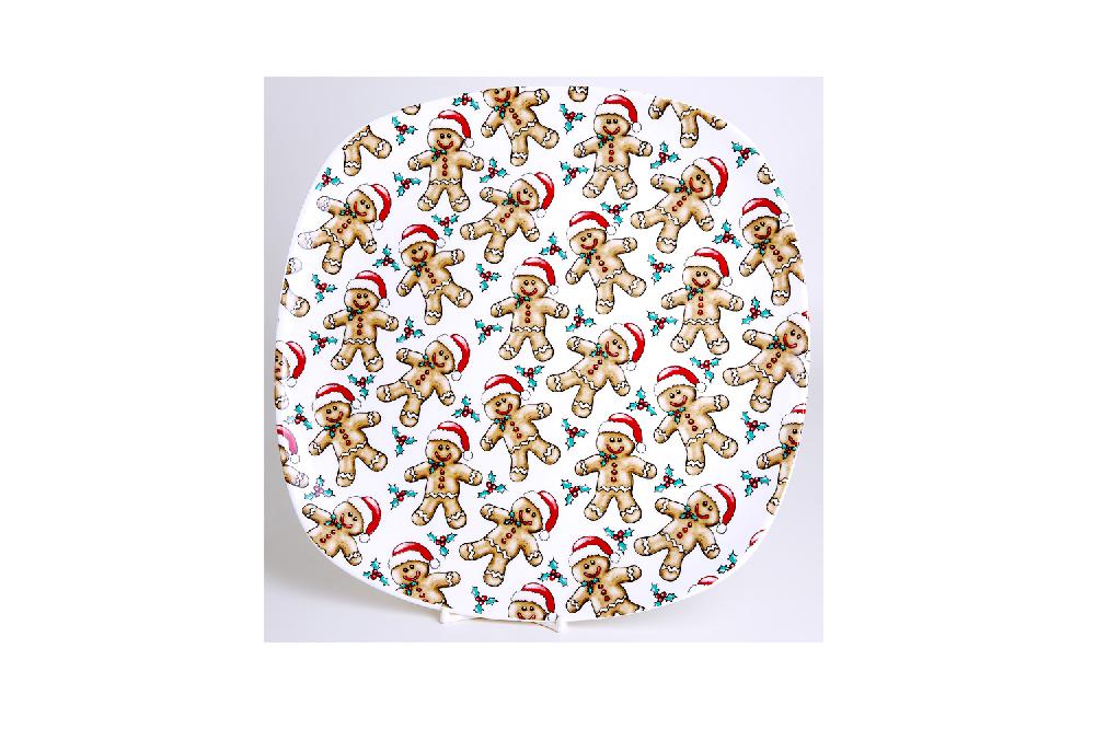 la cija Plato Presentación 29x29cm. Galleta Hombre Jengibre