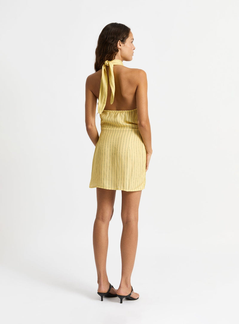 Laagam AMAZONA YELLOW SHORT DRESS