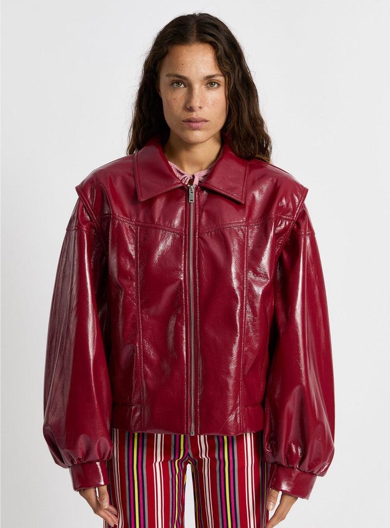 laagam CUPIDO RED BOMBER JACKET