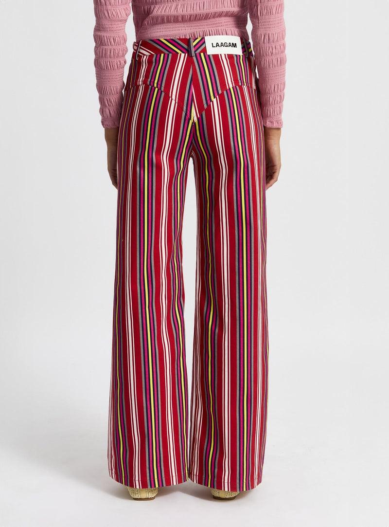 Laagam LEROY RED STRIPED TWILL PANTS