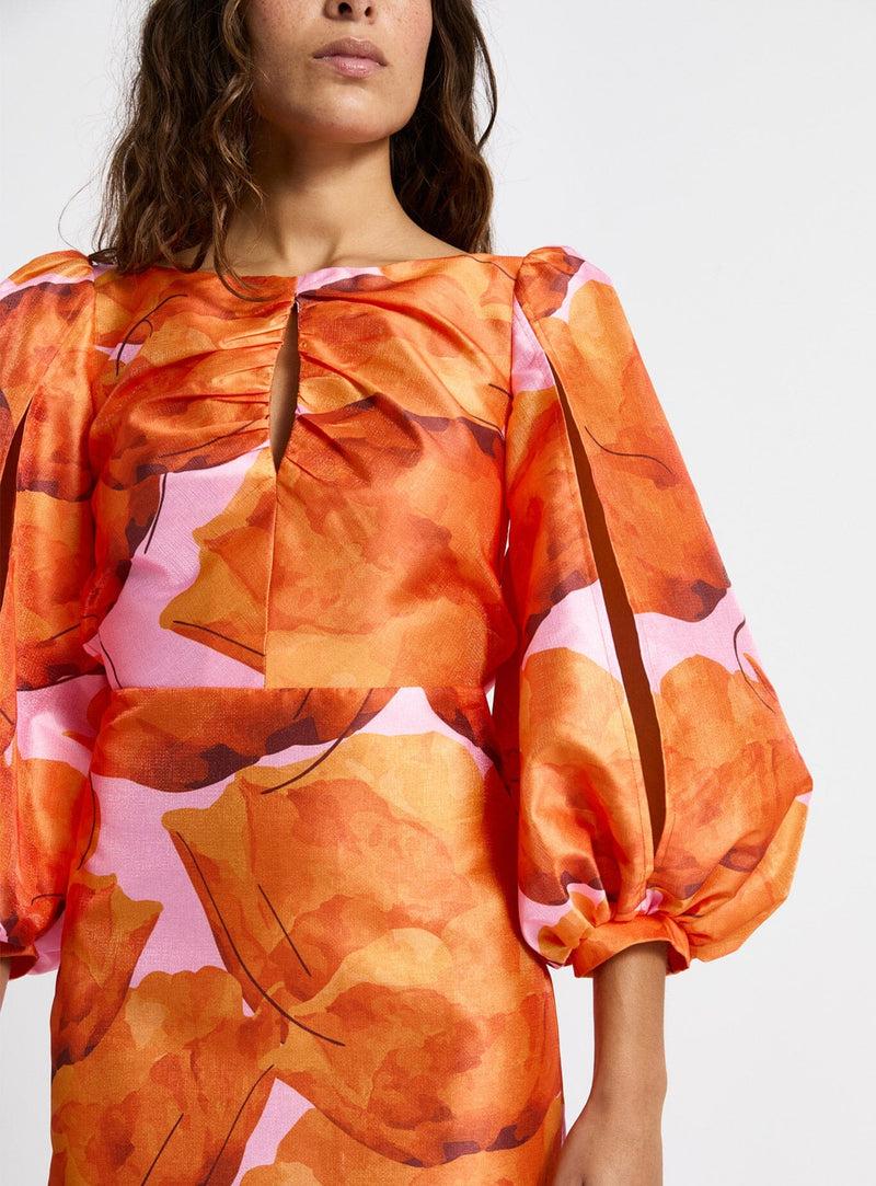 Laagam LIZA FLEUR PUFF SLEEVE DRESS