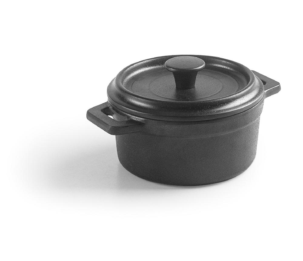 lacor Cacerola con tapa de melamina mini-cocotte Black
