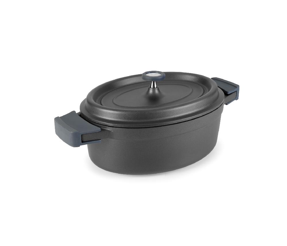 lacor Cacerola oval con tapa negra Cocotte