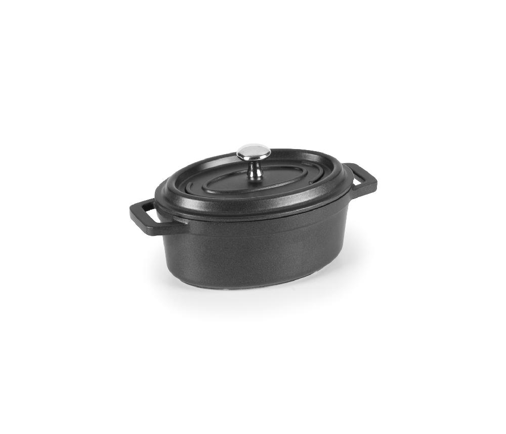 lacor Cacerola oval con tapa negra Mini Cocotte