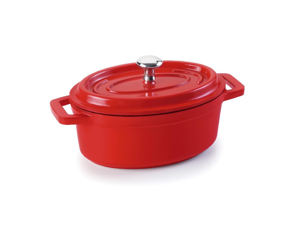 lacor Cacerola oval con tapa roja Mini Cocotte